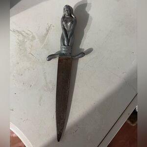 Silver and Brown Decorative Dagger